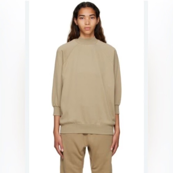 Fear of God Tops - Fear Of God Essentials Mock Neck French Terry Pullover Sweater (Size XS)